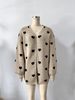 Long Sleeve Love Heart Jacquard Knit Cardigan – Oversized V-Neck Open Front Sweater In Beige | Boho Chic & Casual (S-XL)_ecoleips.com