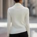 Women's Clothing Draped Neckline Knit Sweater – Asymmetrical Slouchy Pullover (White, XS-3XL)_ecoleips.com