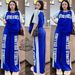 Women's Fashion Summer Set Loose Color Blocked Short Sleeve Letter Print Wide Leg Pants Casual Two-Piece Outfit_ecoleips.com