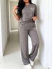 Women's Casual Everyday Set Heart Print T-Shirt Elastic Waist Loose Fitting Trousers Spring Summer Collection_ecoleips.com