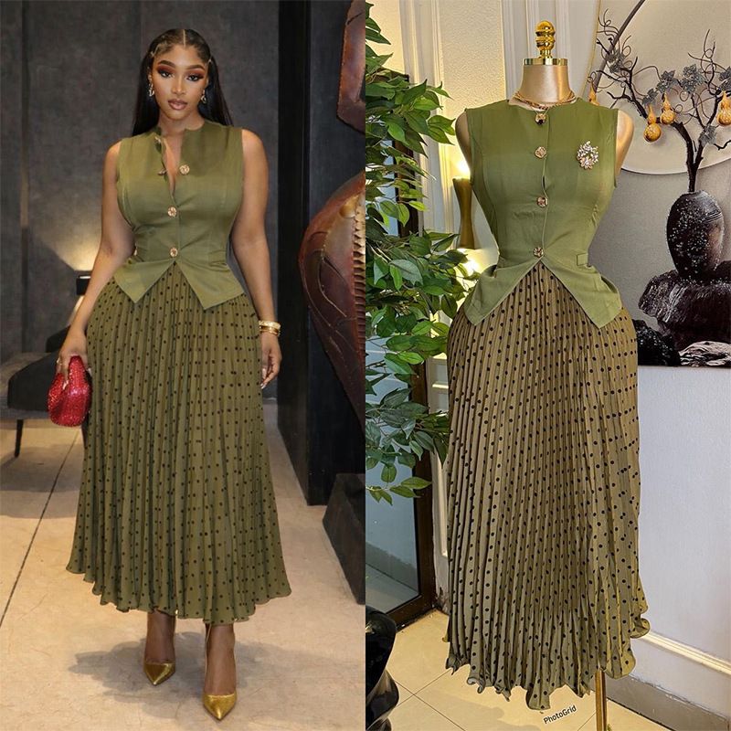 2026 Sleeveless Vest & Pleated Skirt Set - Elegant Two-Piece Summer Ensemble_ecoleips.com