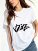 Women Crew Neck Short Sleeve T-Shirt, Drip Graffiti Letter Graphic Loose Fit Casual Summer Basic Tee Tops_ecoleips.com
