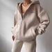 Women's Clothing Long Sleeved Velvet Sweatshirt Trousers Casual Fashion Printed Hooded Suit For Women_ecoleips.com