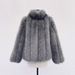 "Luxury Faux Fur Coat For Women - Winter Warm Long Sleeve Fox Fur Stitch Outerwear, Elegant Loose Fit Top"_ecoleips.com