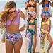 Trendy Ruffle Bikini Set – High-Waisted Swimwear With Adjustable Ties & Removable Padding (S-Xxl, Quick-Dry Nylon-Spandex, Upf50+)_ecoleips.com