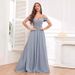 Off The Shoulder Chiffon Bridesmaid Dress Sexy Evening Gown With Lace Fishtail Hem Fitted Floor Length Women's Party Wear_ecoleips.com