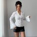 European American Cross-border 2026 Spring And Autumn New Women's White Sexy Elegant Luxurious Lace Slim-fit Top_ecoleips.com