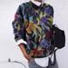 #9298 European And American Cross-border Wish Foreign Trade Women's Fashion Floral Print Loose Long-sleeve Top_ecoleips.com