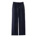 Suitable For All Seasons Danfeng 2025 Summer New Women's Loose Casual Versatile High-Waisted Drawstring Linen Straight Pants_ecoleips.com
