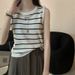 Colorfaith New 2024 Basic Bottoming Striped Chain Elasticity Vests Women Tank & Camis Autumn Winter Wild Crop Short Tops V3420DG_ecoleips.com