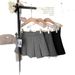 Women's High-Waisted Thick Woolen Midi Skirt Gray Slimming Pleated A-Line Short Skirt for Autumn/Winter 2025 New Style Anti-Exposure_ecoleips.com