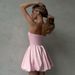 Women's Strapless Mini Dress - A-Line Backless Tube Dress With Smocked Detail & Off-Shoulder Neckline (Sexy & Trendy)_ecoleips.com