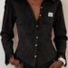 Women's Pink Faux Suede Fringe Shirt, Long Sleeve Button Down Western Cowboy Blouse, V Neck Slim Fit Casual Top For Daily Wear, Party, Country Style O_ecoleips.com