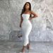 AB019 Spring/Summer New 's Sexy Elegant Strapless Long With Open Back And Off-Shoulder Neckline Slim Fit Dress For_ecoleips.com