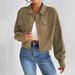 Women's Clothing Polo Collar Button Casual Jacket For Women_ecoleips.com