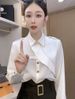 Hong Kong-style Women's Spring Autumn Shirts Are Popular This Year, Featuring An Irregular Design For Outer Wear,_ecoleips.com