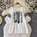 Women's Clothing Tops Heavy Embroidery Travel Long Sleeved Shirt Cotton And Linen Tops Female_ecoleips.com