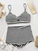 Women's Clothing Women's Two Piece Swimsuit Black White Color Block Sexy Bikini Europe America For Formal & Casual For Women_ecoleips.com