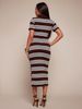 Women's Summer Striped Knit Long Dress - Slim Fit European Style Maxi Dress For Beach & Casual Wear_ecoleips.com