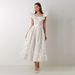 Women's Clothing Square Neck Floral Dress Waist Slimming Seaside Holiday Puff Sleeve Long Dress_ecoleips.com