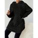 Women’s Jacquard Hooded Sweatshirt – Slim Fit Drawstring Fleece Pullover (S-3XL, Black/Gray/White/Beige/Purple/Red, Urban Casual Style)_ecoleips.com