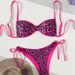 Women's Clothing Leopard Print Lace-Up Swimsuit Bikini Set Three-Piece Sexy Swimwear For Hot Spring Beach_ecoleips.com