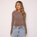 Sexy Slim-Fit Long Sleeve T-Shirt - Stretchy Milk Silk Base Layer For Women (Black/White/Red)_ecoleips.com