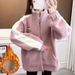 Fleece-Lined Sherpa Hoodie – Winter Pullover With Zip Front, Oversized Fit & Soft Plush Interior (White/Black/Pink/Khaki, S-XL)_ecoleips.com