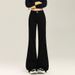 Women's Clothing Korean Style Fleece Lined Wide Leg Flared Jeans Versatile Denim Classic Hot Style For Autumn Winter Regular Fit Solid_ecoleips.com