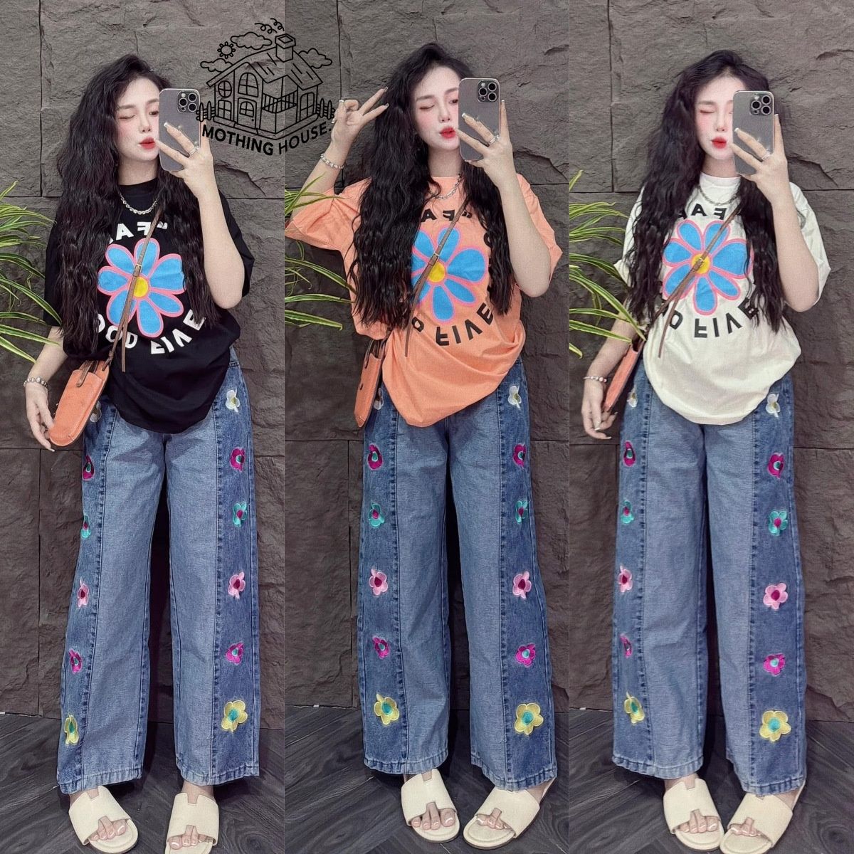 Women's Fashionable Two Piece Set Summer Style Loose Fit Floral Print Short Sleeved Top Milk Silk Wide Leg Pants Casual Slimming_ecoleips.com