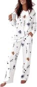 Women's Long Sleeved Pajama Set 2 Piece Casual Loose Fit Home Wear Comfortable Sleepwear_ecoleips.com