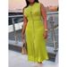 Elegant Retro Southeast Asian Style V Neck Sleeveless Dress Single Breasted Fitted Waist Openwork Crochet Knit Women's Clothing_ecoleips.com