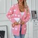 Aria Basics Aria Basics Rainy Towel Embroidered Heart Cross-Border Knitted Cardigan Autumn Winter Mid-Length Button Sweet Fashion European And_ecoleips.com