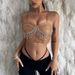 European American Style 2023 Spring-summer New Women's Clothing, Strapless Off-shoulder With Rhinestones And Tassels,_ecoleips.com