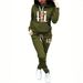 Women's Clothing Fashion Print Solid Color Suit Leisure Sports Two Pieces_ecoleips.com