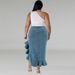 Women's Clothing Large Size Denim Fitted Long Skirt_ecoleips.com