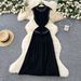 French Style Elegant Beaded Sleeveless Dress For Women, Summer Slim Knitted Vest Long Dress_ecoleips.com