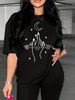 Summer Women's Casual Fashion Moon And Hand Printed Loose T-shirt+shorts Two-piece Sportswear Suitable For Daily Wear-31_ecoleips.com