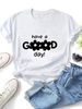 Women's Oversized T-Shirt Have A Good Day Floral Letter Slogan Graphic Casual Loose Short Sleeve Top_ecoleips.com