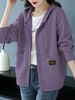Lilac Purple Zip Up Drawstring Hood Pit Rib Knit Cardigan, Loose Lightweight Breathable Soft Skin-touch Long Sleeve Pocket Sweater_ecoleips.com