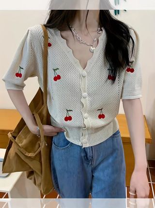 2024 Cross-Border Women's Clothing Real Shot Spring/Summer Sexy Fashion Set Knitted Cardigan_ecoleips.com