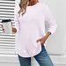 Casual Autumn And Winter Long-Sleeved Knitted Round-Neck Pullover T-Shirt Top With Openwork Pattern_ecoleips.com