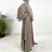 Women's Clothing New Chiffon Diamond Stripe Big Trumpet Sleeve Long Skirt Robe Dress Female Cardigan Suit National Costume 4618_ecoleips.com