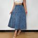 Plus Size A-Line Denim Skirt With Layered Hem - High Waist Summer Casual Skirt For Women, Streetwear Staple In Light Blue_ecoleips.com