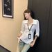 Autumn New Irregular Design Commuting Shirt, Stylish White Slim-Fit Three-Quarter Sleeve Blouse_ecoleips.com
