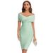 2025 Women's Summer High End Party Celebrity Off The Shoulder Sexy Wrapped Hip Bandage Dress_ecoleips.com