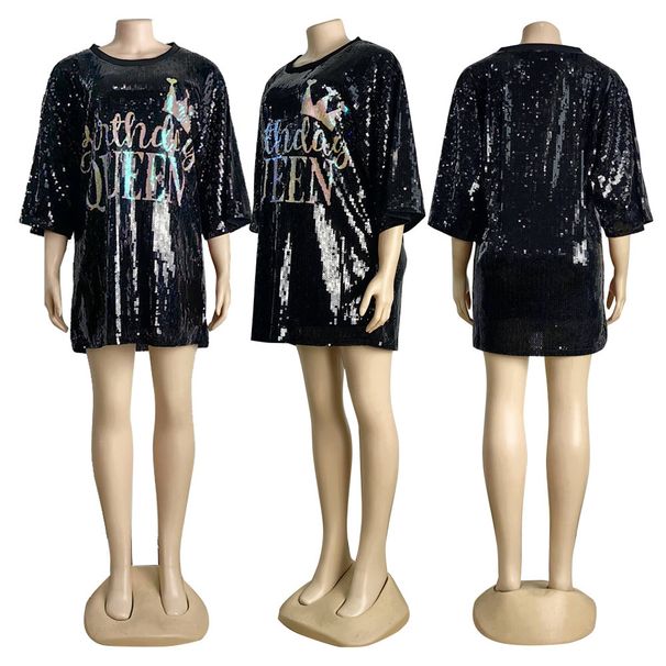 Summer Fashionable Elegant Casual Women's Sequined Midi Dress W0054 New in Stock_ecoleips.com