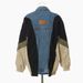 K Personalized Niche Denim Patchwork Contrasting Loose Fit Jacket, Baseball Jacket, Top_ecoleips.com
