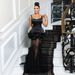 Women's Clothing Sling Flower Mesh Dress Spliced Long Skirt Sexy Sling Hot Diamond Hip Wrap_ecoleips.com