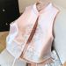 Aria Basics New Chinese-style Embroidered Vest Women, Loose-fitting, Large Hem, Double-sided Reversible Brocade Outerwear For Spring_ecoleips.com